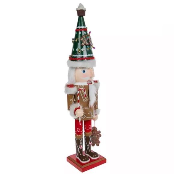 Gingerbread Nutcracker Nutcracker with Christmas Tree Hat - Picture 3 of 4
